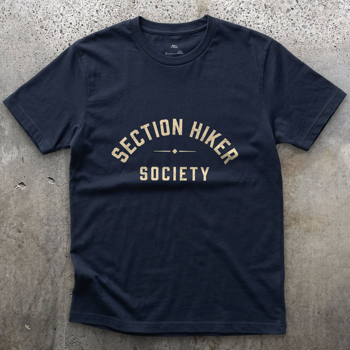 Section Hiker Society, One Trip at a Time design on a Navy Gildan Softstyle t-shirt
