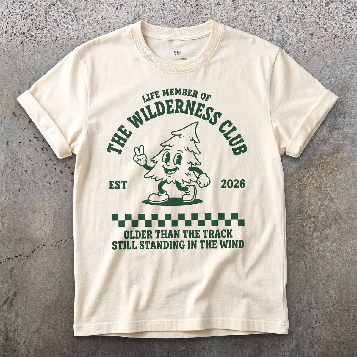 Life Member of the Wilderness Club, Older Than the Track design on a Natural Gildan Softstyle t-shirt