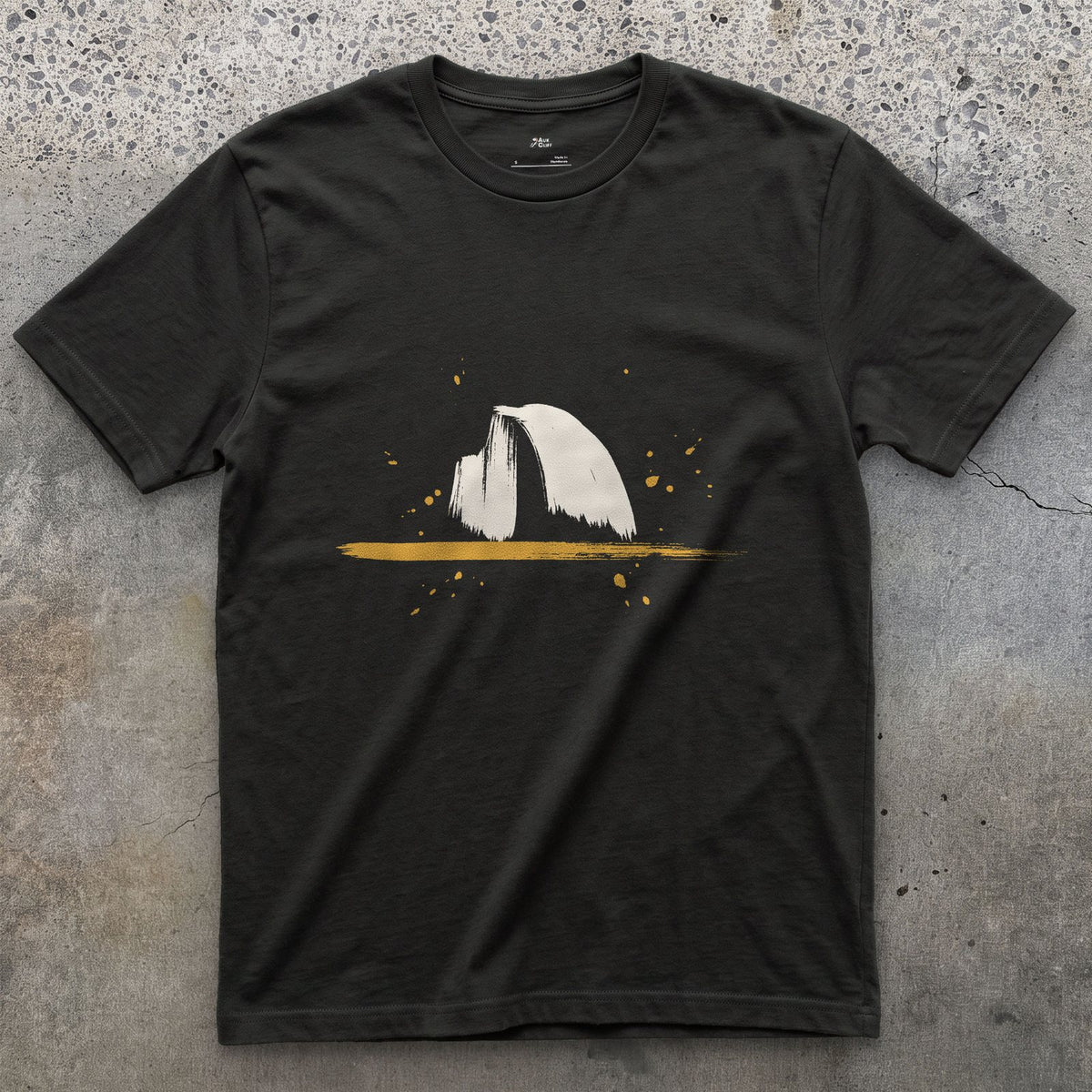 Sliced Clean in Half, Half Dome design on a Black Gildan Softstyle t-shirt