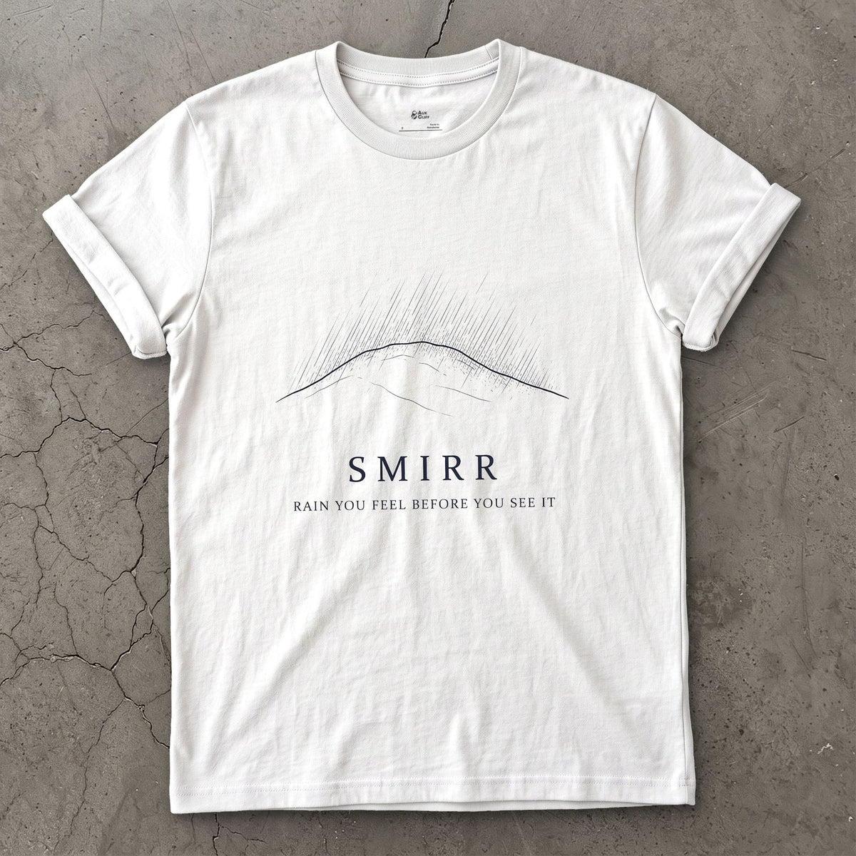 Smirr, Rain You Feel Before You See it design on a White Gildan Softstyle t-shirt