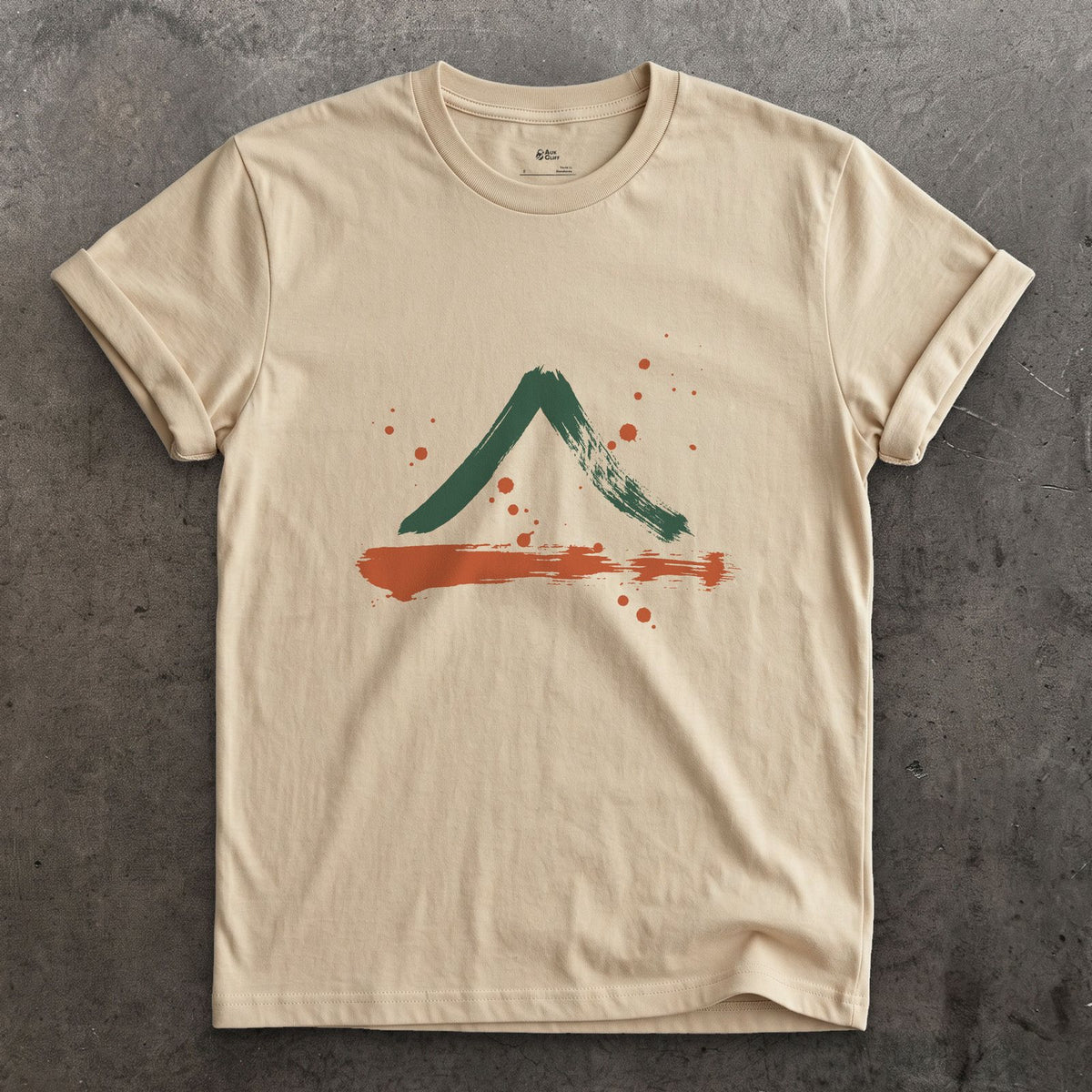 Snow on the Shaded Side design on a Sand Gildan Softstyle t-shirt