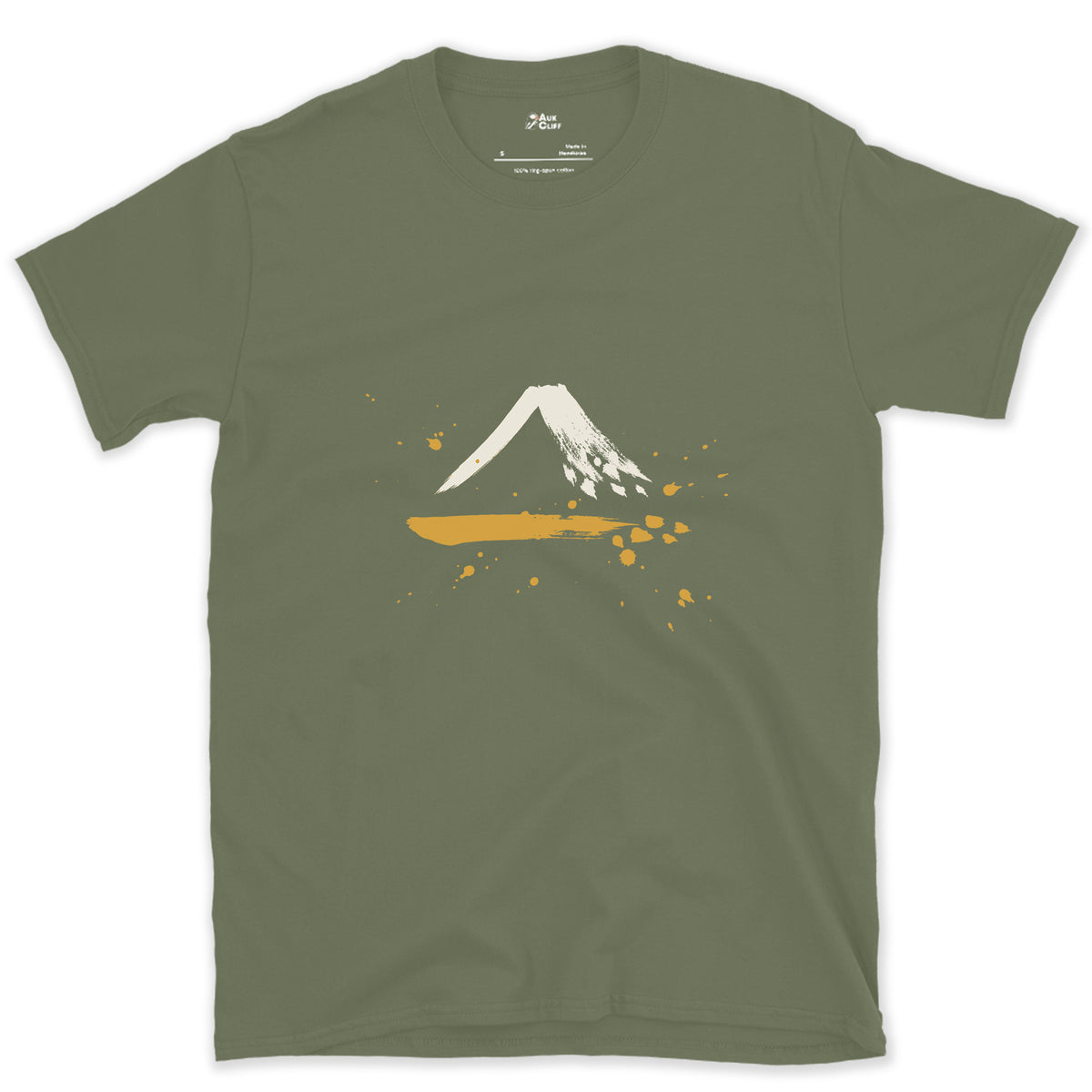 Snow on the Shaded Side design on a Military Green Gildan Softstyle t-shirt