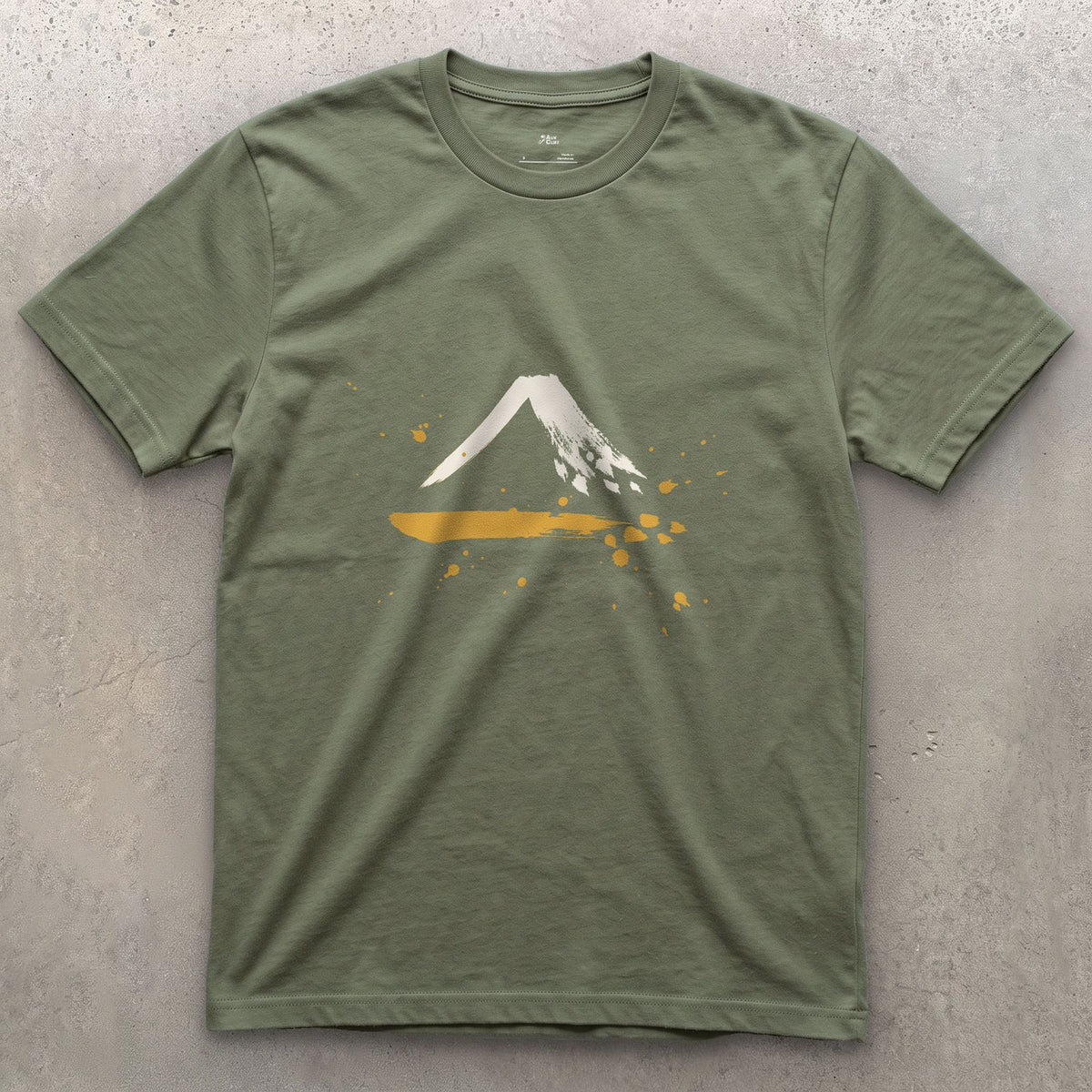 Snow on the Shaded Side design on a Military Green Gildan Softstyle t-shirt