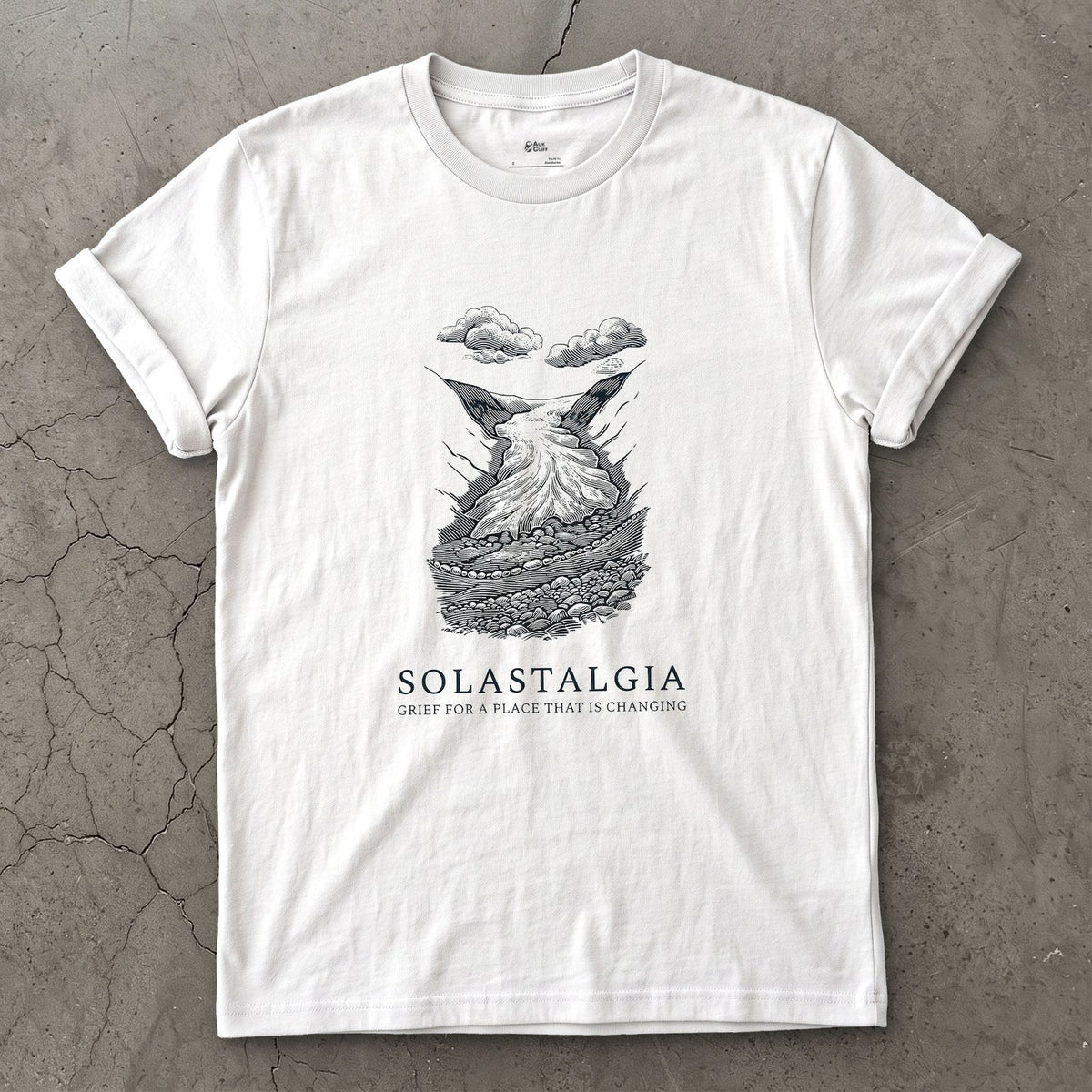 Solastalgia, Grief for a Place That is Changing design on a White Gildan Softstyle t-shirt