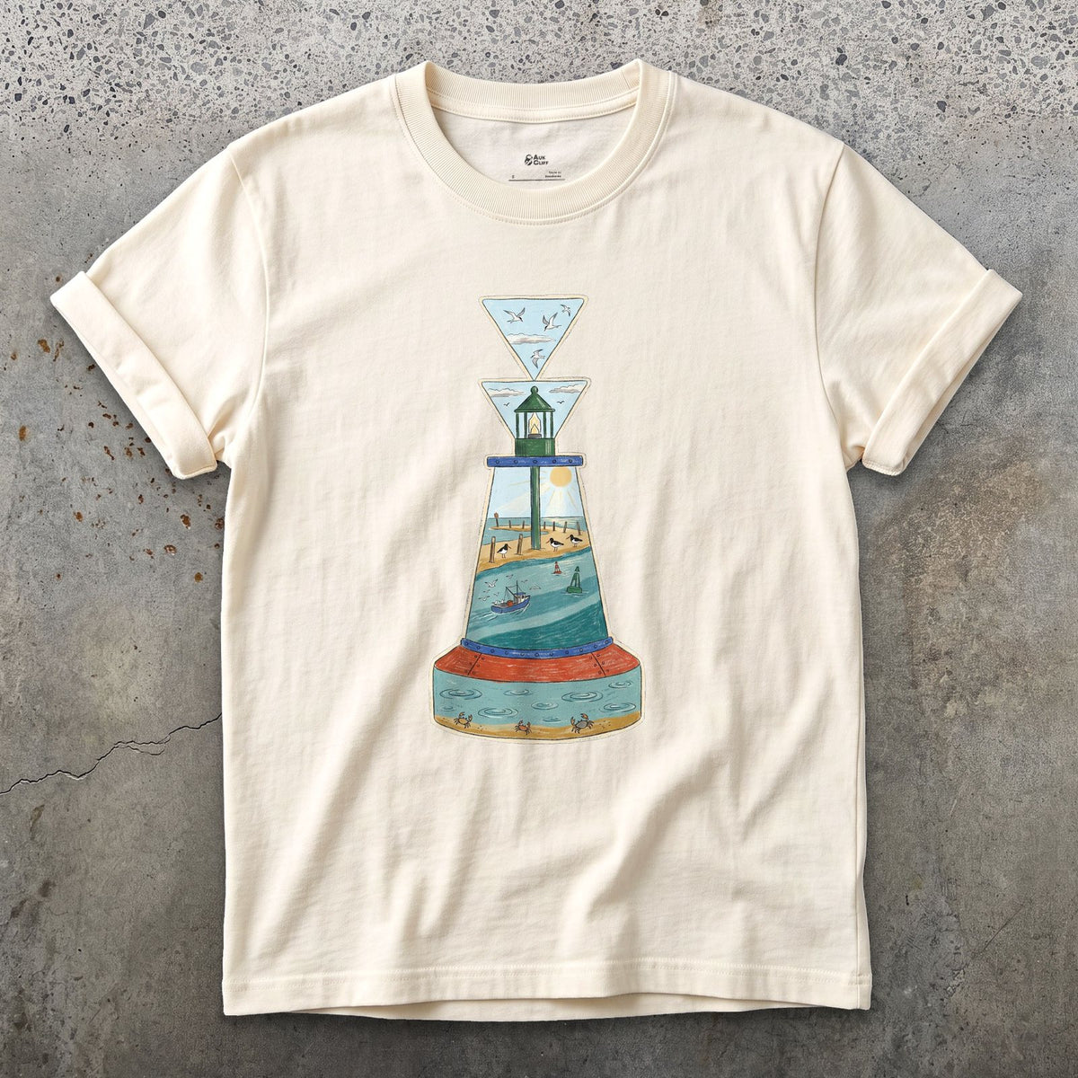 South Cardinal, Warm Estuary design on a Natural Gildan Softstyle t-shirt