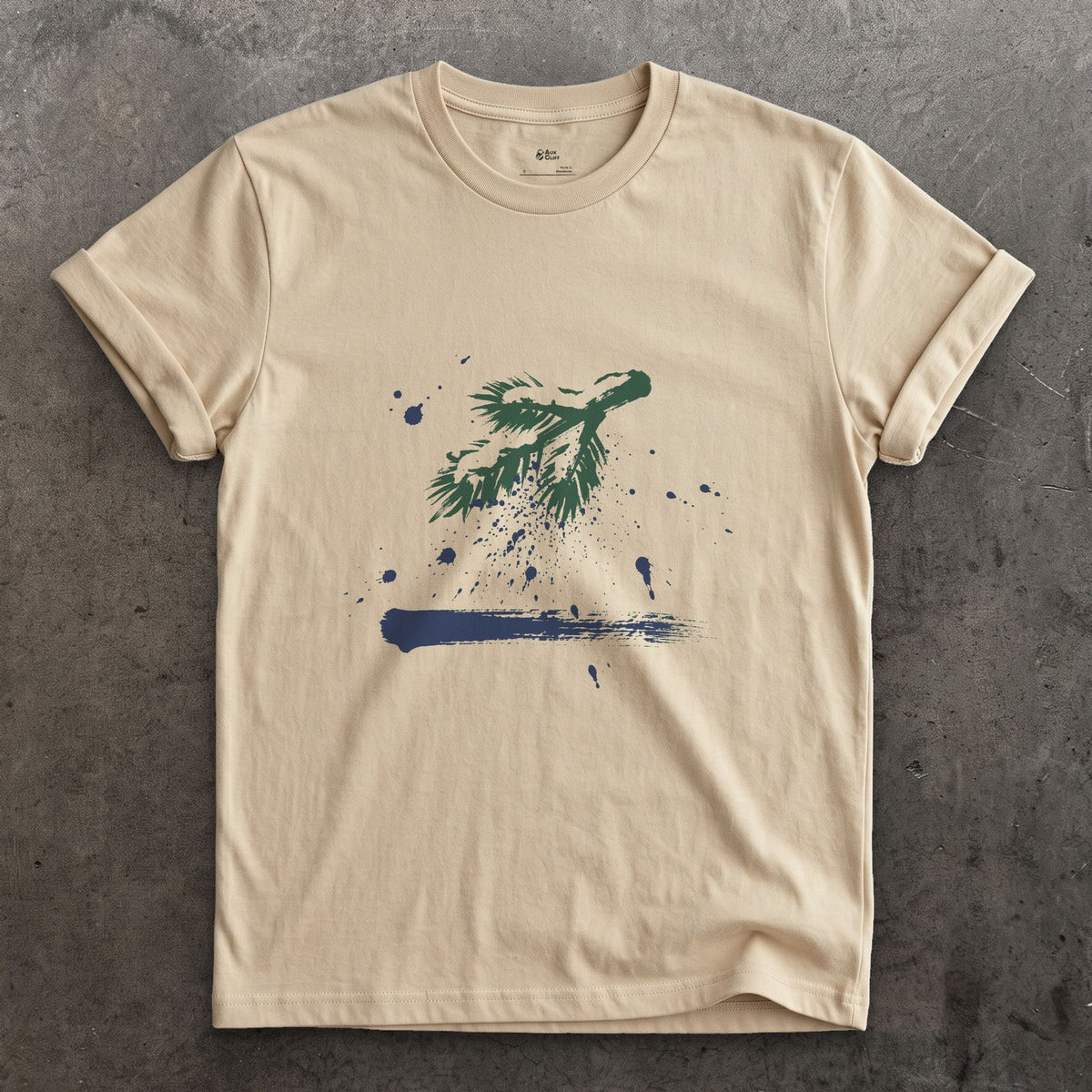 The Branch Drops Its Snow design on a Sand Gildan Softstyle t-shirt