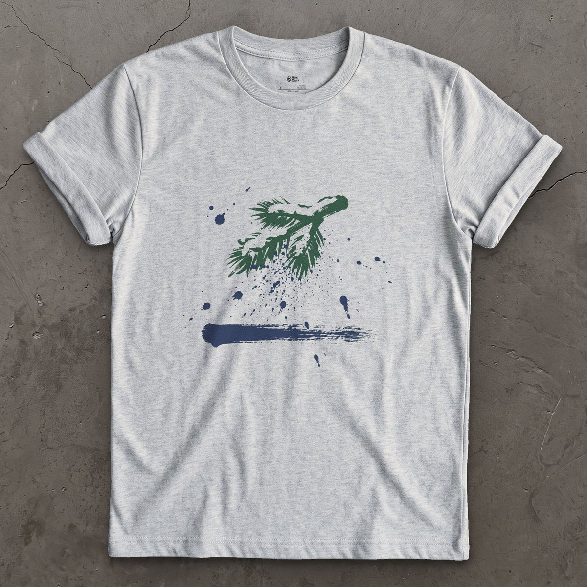 The Branch Drops Its Snow design on a Sport Grey Gildan Softstyle t-shirt