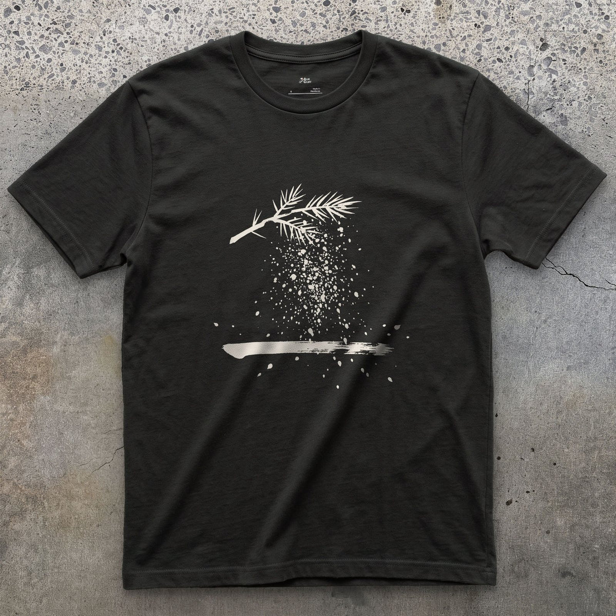 The Branch Drops Its Snow design on a Black Gildan Softstyle t-shirt