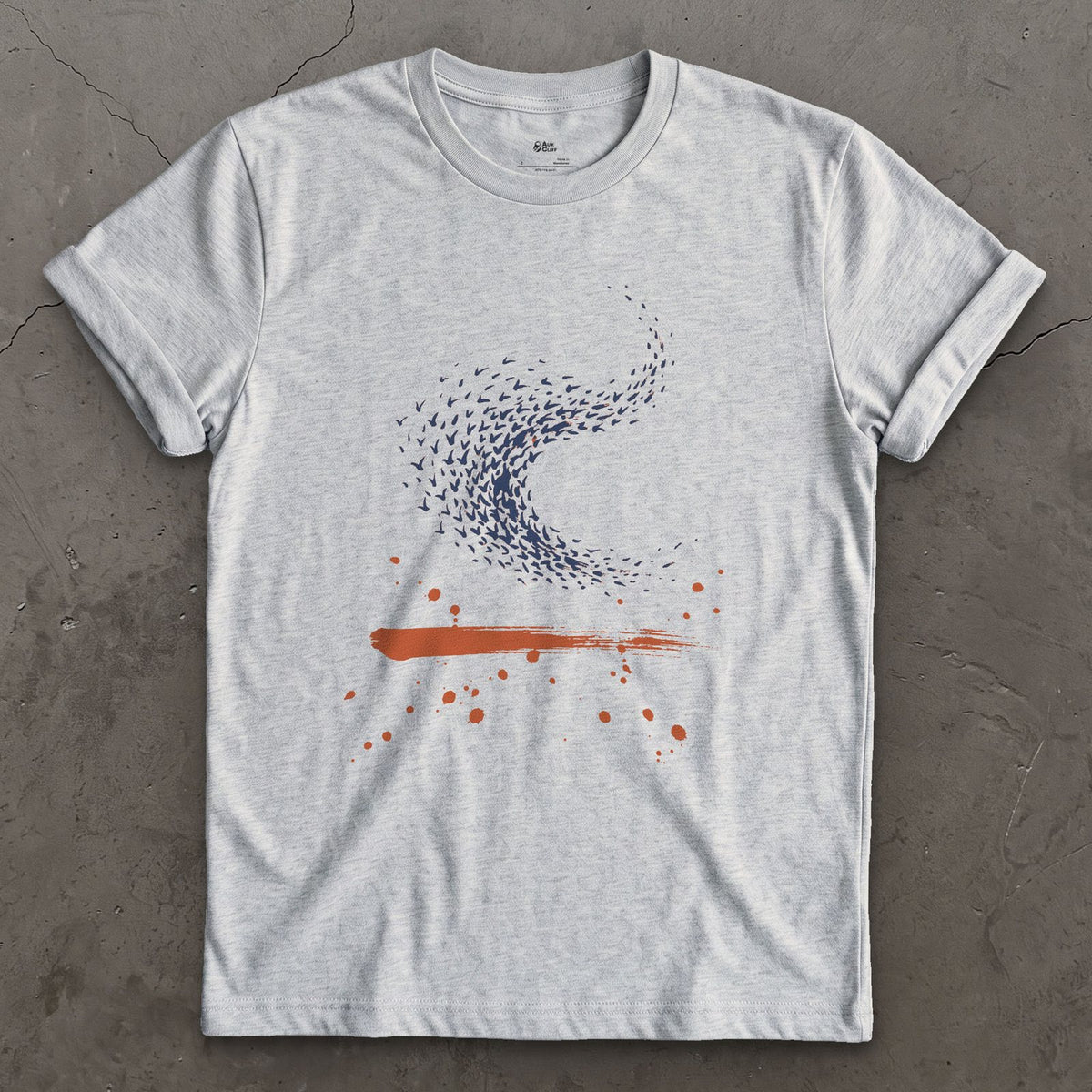 The Flock Turns Together design on a Sport Grey Gildan Softstyle t-shirt