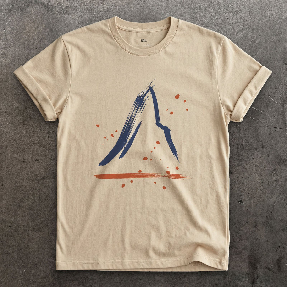 The Lean at the Top, Matterhorn design on a Sand Gildan Softstyle t-shirt
