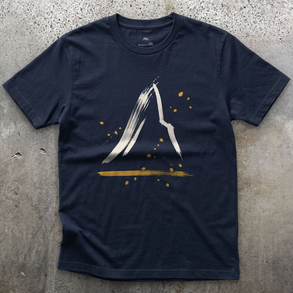 The Lean at the Top, Matterhorn design on a Navy Gildan Softstyle t-shirt