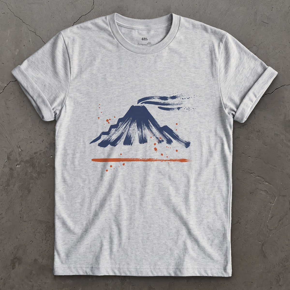 The Plume Off the Top, Everest design on a Sport Grey Gildan Softstyle t-shirt