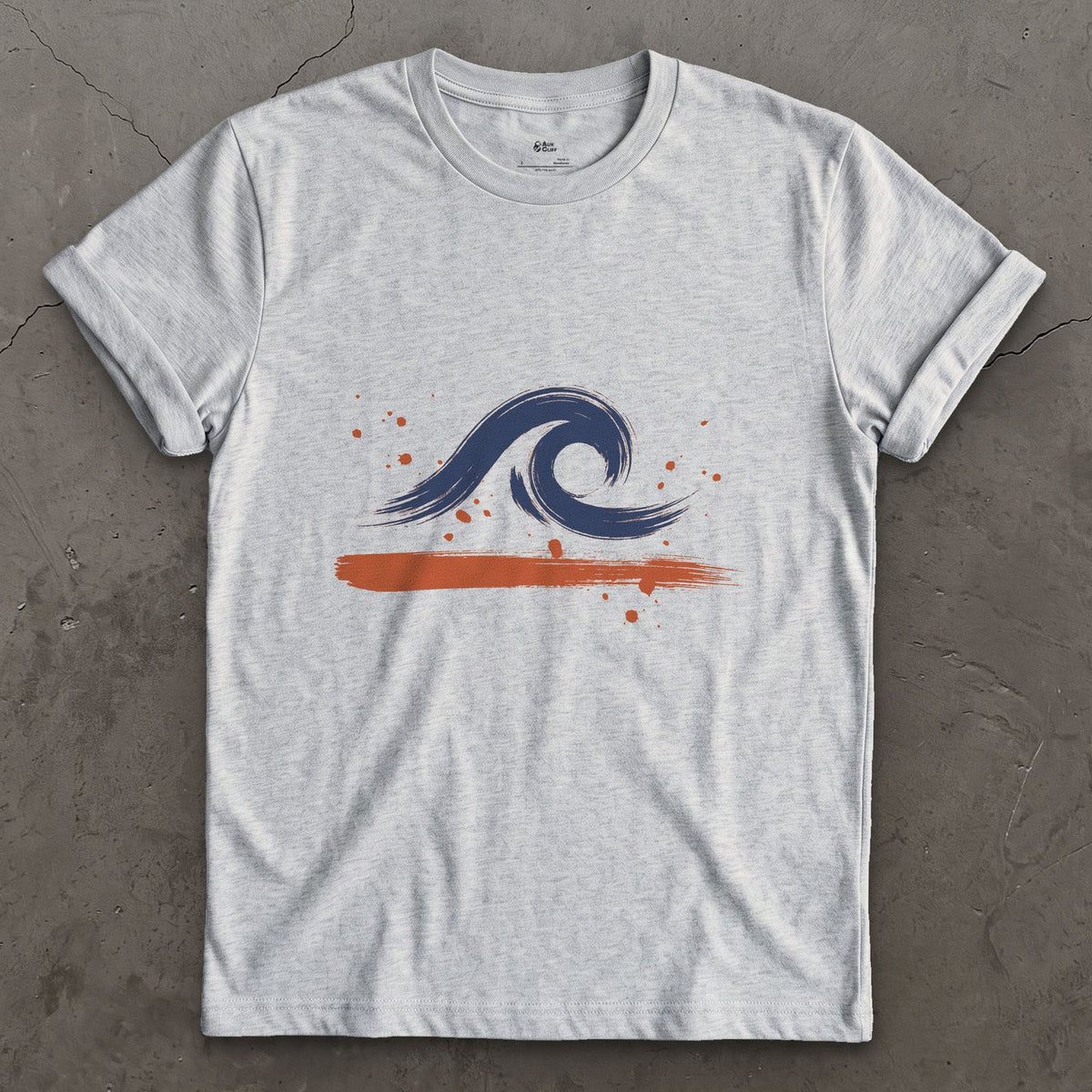 The Wave With a Room Inside design on a Sport Grey Gildan Softstyle t-shirt