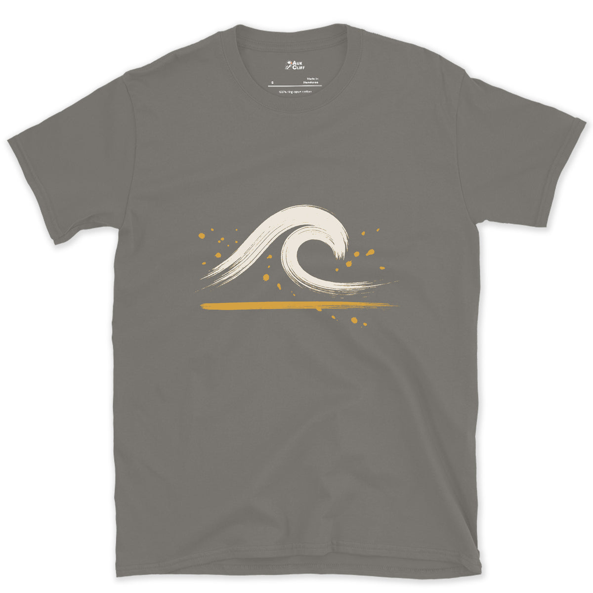 The Wave With a Room Inside design on a Charcoal Gildan Softstyle t-shirt