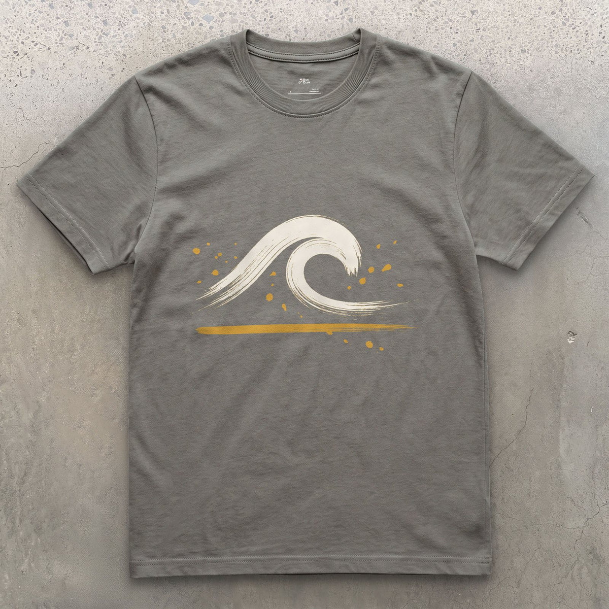 The Wave With a Room Inside design on a Charcoal Gildan Softstyle t-shirt