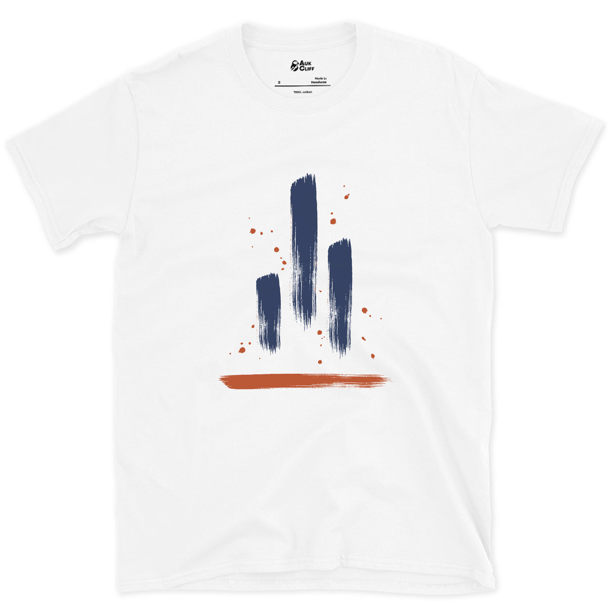 Three Towers Side by Side, Tre Cime design on a White Gildan Softstyle t-shirt