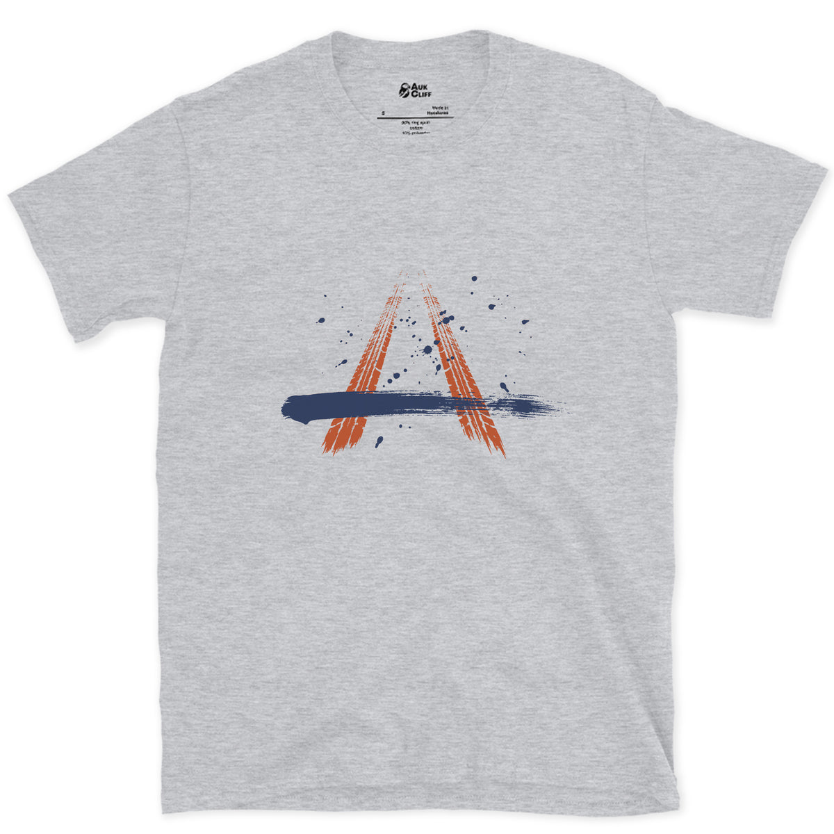 Two Tracks, No Vehicle design on a Sport Grey Gildan Softstyle t-shirt