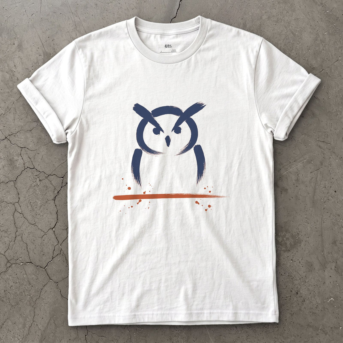 Two Tufts and a Stare design on a White Gildan Softstyle t-shirt