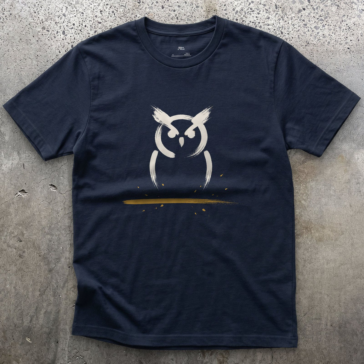 Two Tufts and a Stare design on a Navy Gildan Softstyle t-shirt