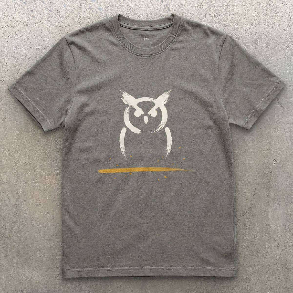 Two Tufts and a Stare design on a Charcoal Gildan Softstyle t-shirt