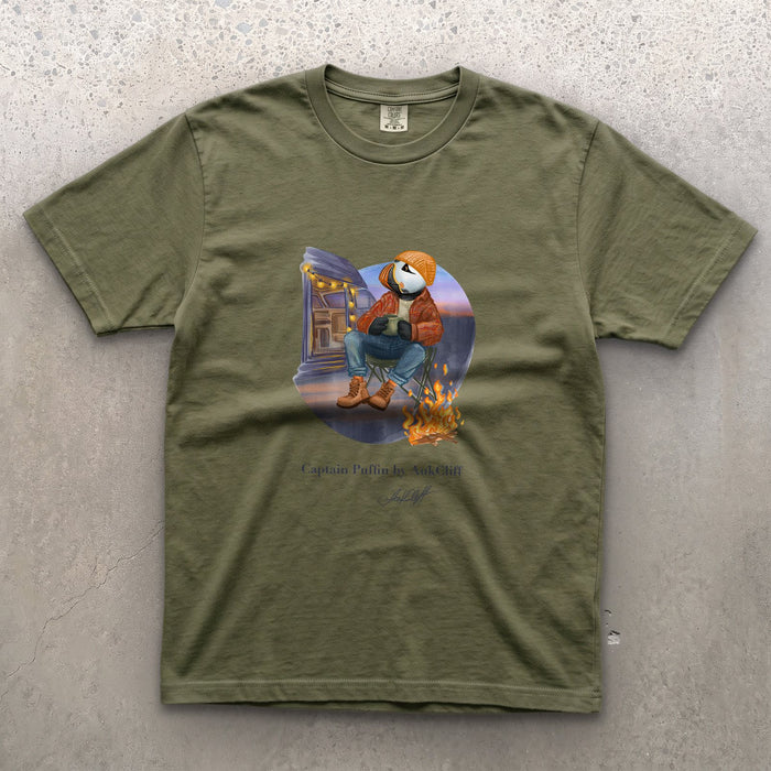 Captain Puffin Van Life Campfire T-Shirt