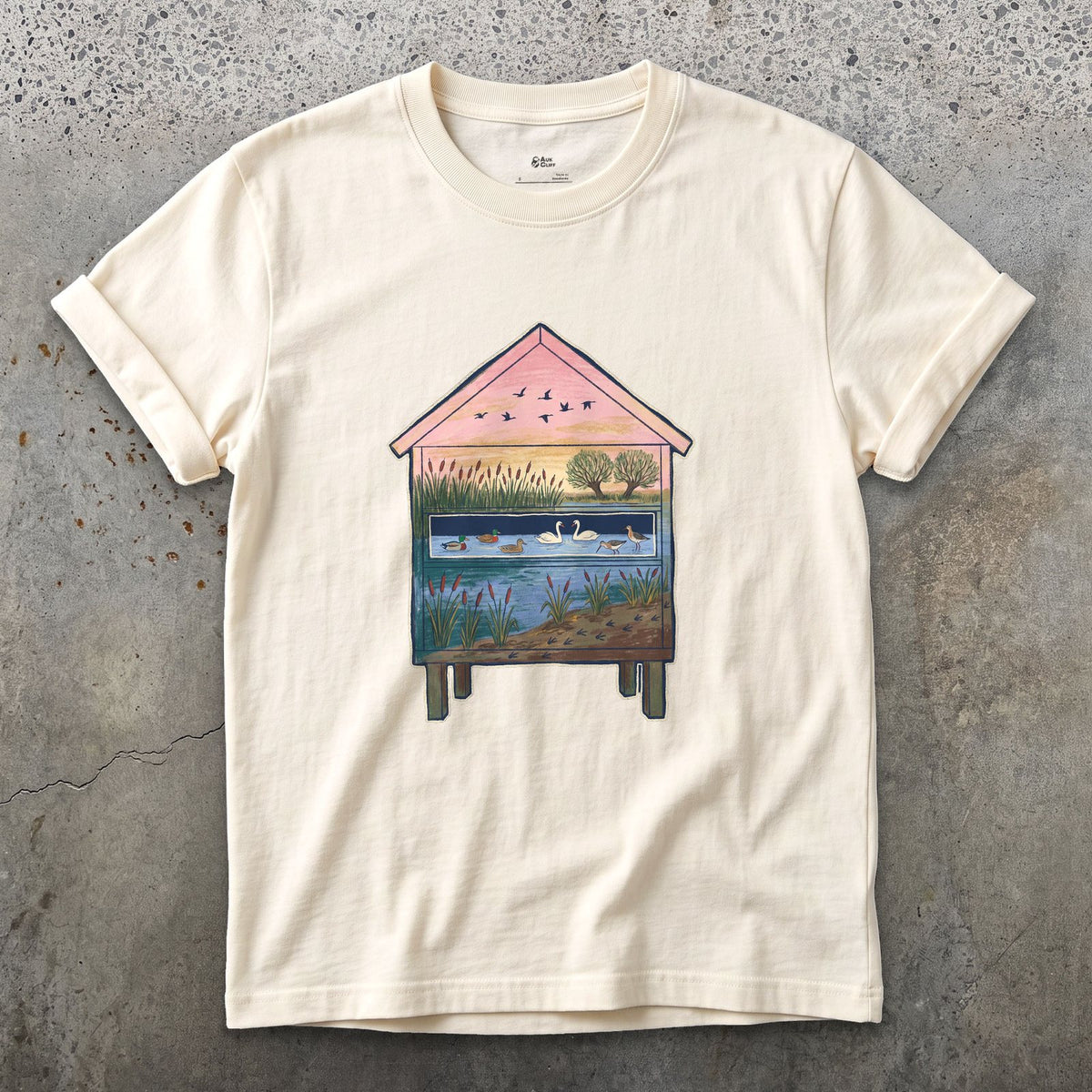 What the Hide Looks Out On design on a Natural Gildan Softstyle t-shirt