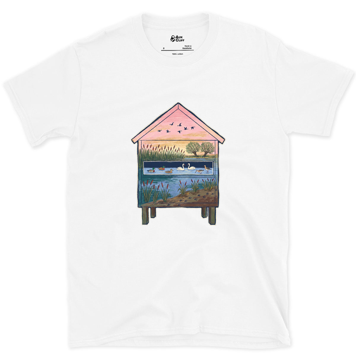 What the Hide Looks Out On design on a White Gildan Softstyle t-shirt
