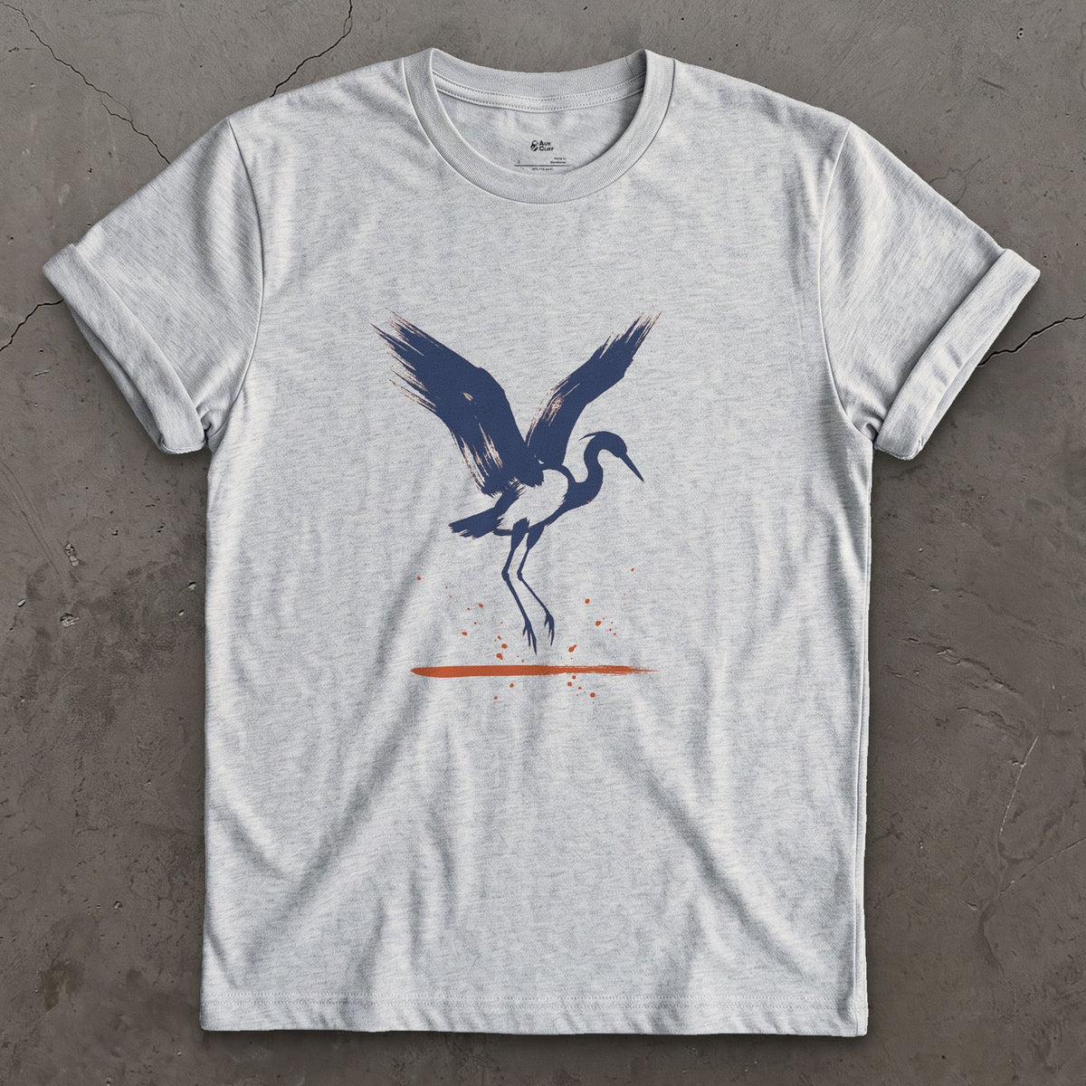 Wings Up, Legs Down design on a Sport Grey Gildan Softstyle t-shirt