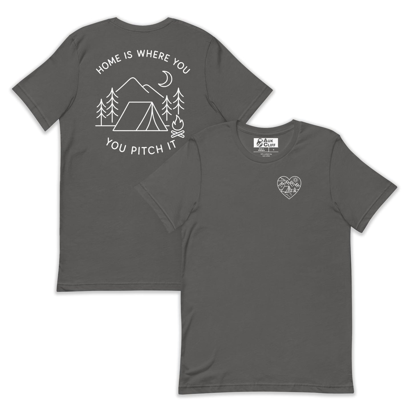 AukCliff Back Print T-shirt Asphalt / S Love Camping T-shirt