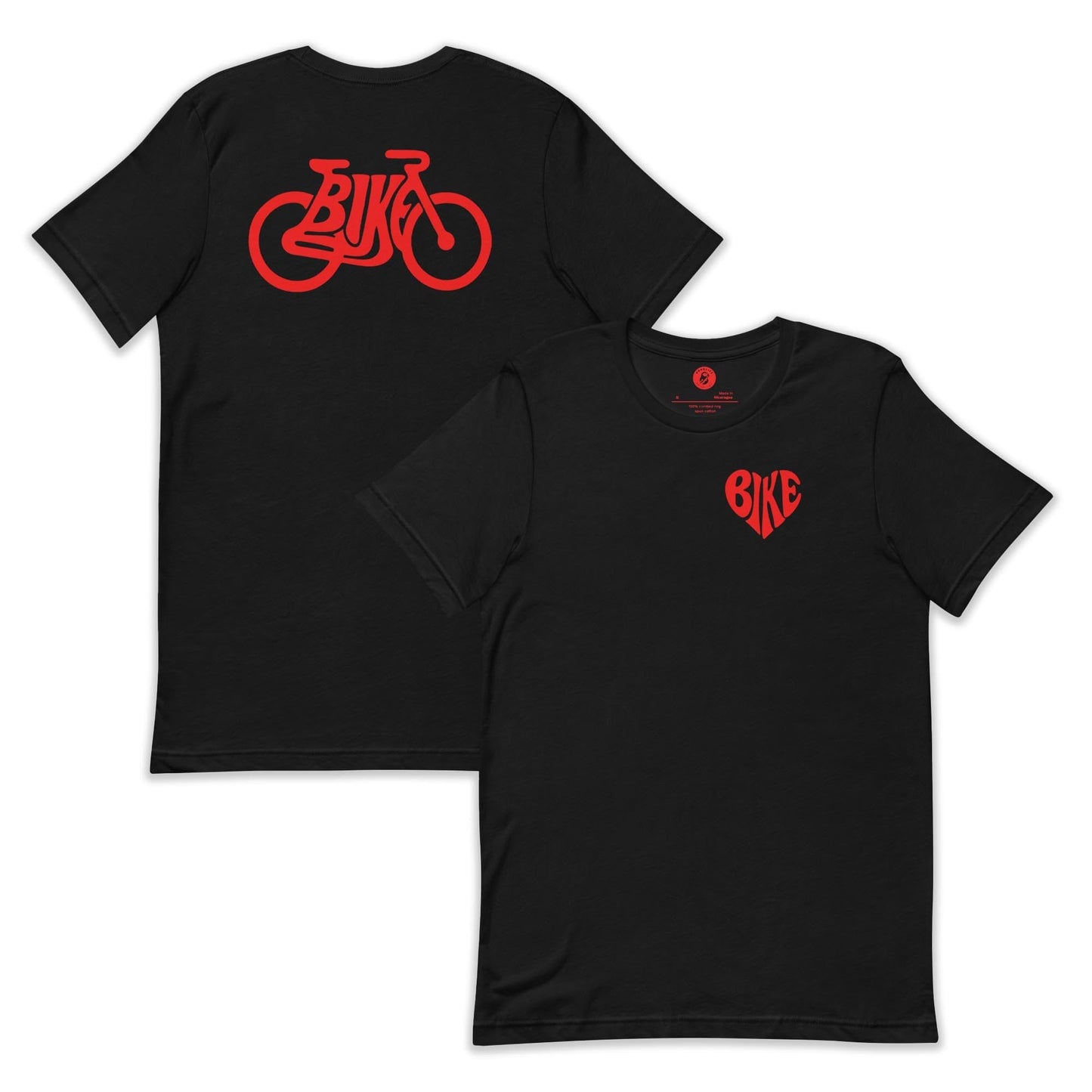 AukCliff Back Print T-shirt Black / S Love Bike T-shirt