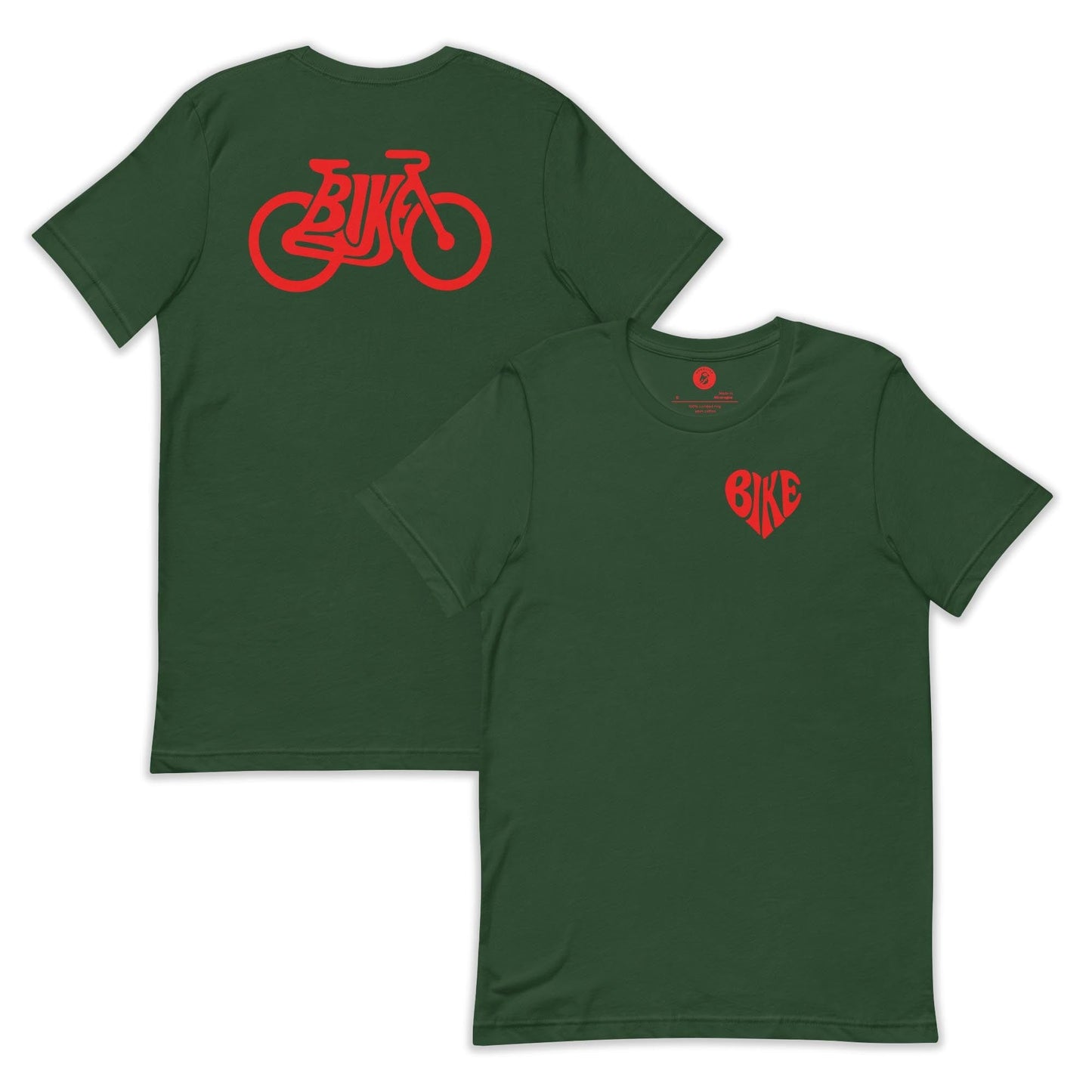 AukCliff Back Print T-shirt Forest / S Love Bike T-shirt