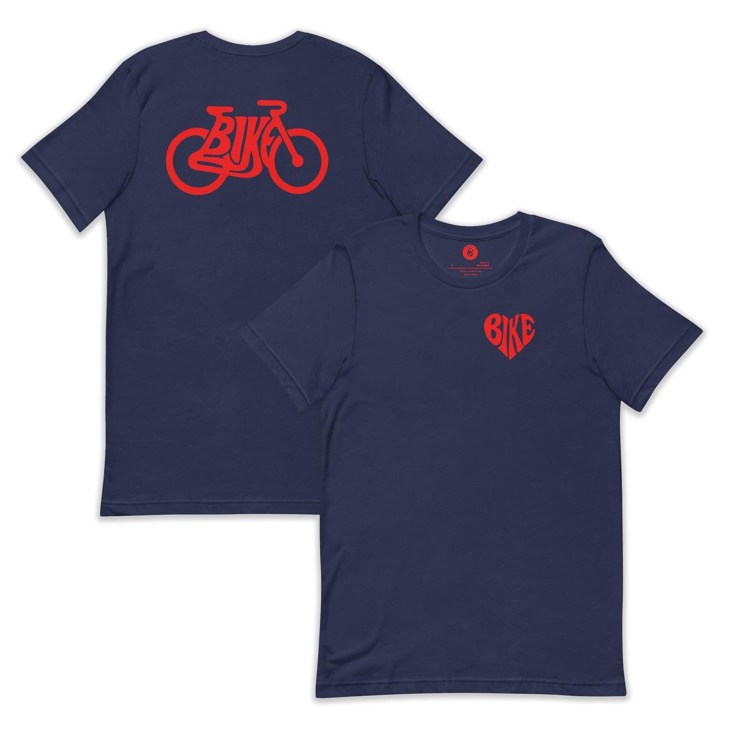 AukCliff Back Print T-shirt Navy / S Love Bike T-shirt