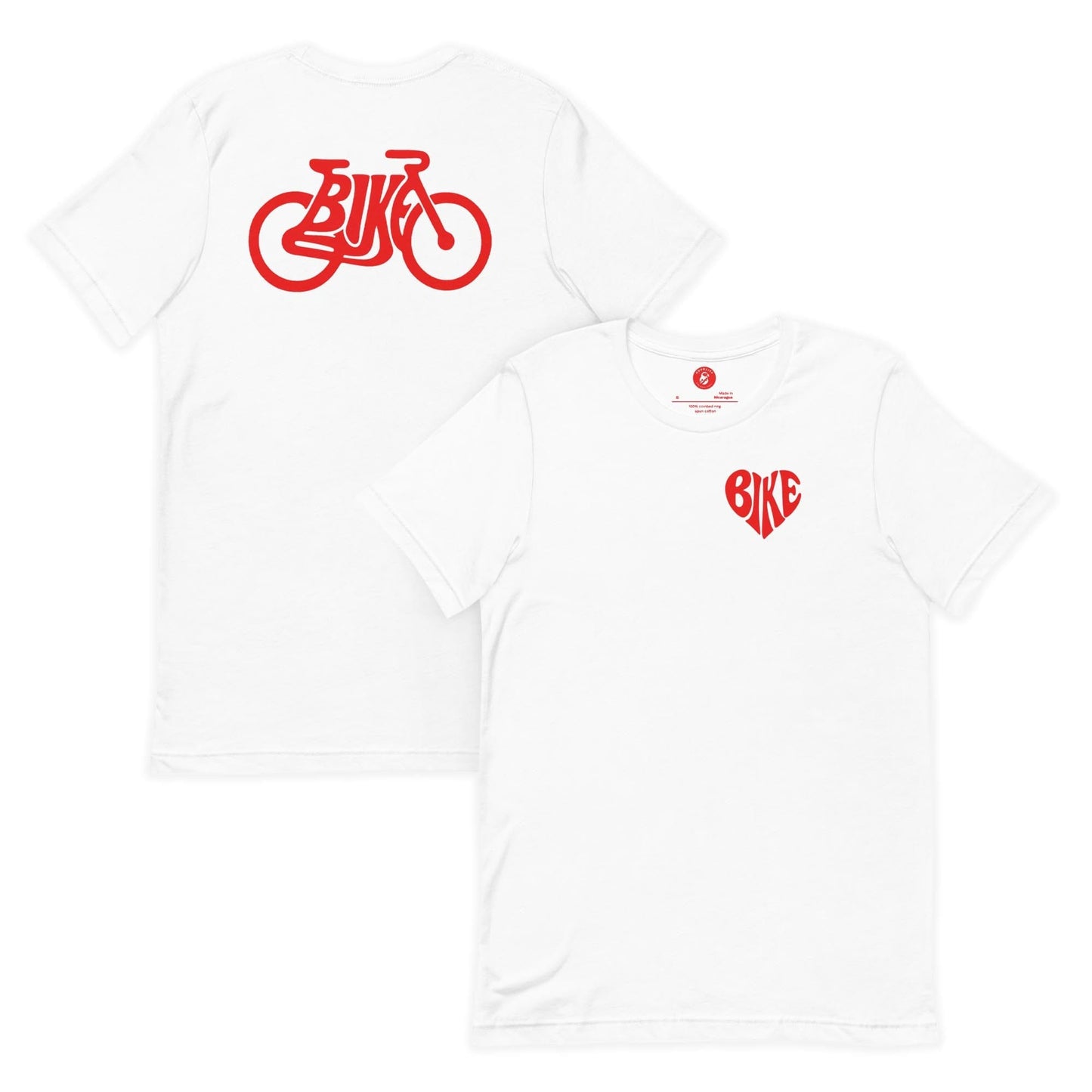 AukCliff Back Print T-shirt White / S Love Bike T-shirt