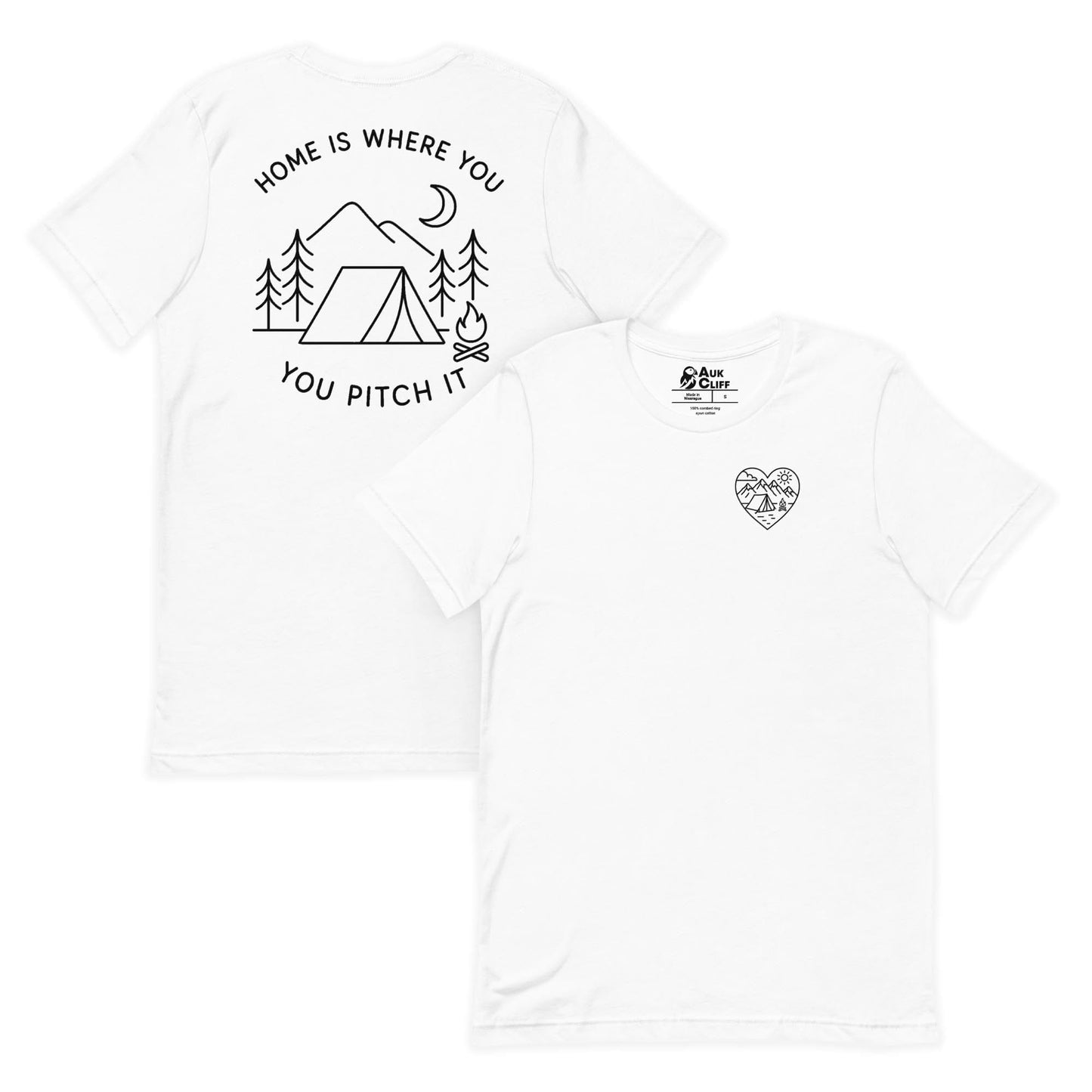 AukCliff Back Print T-shirt White / S Love Camping T-shirt