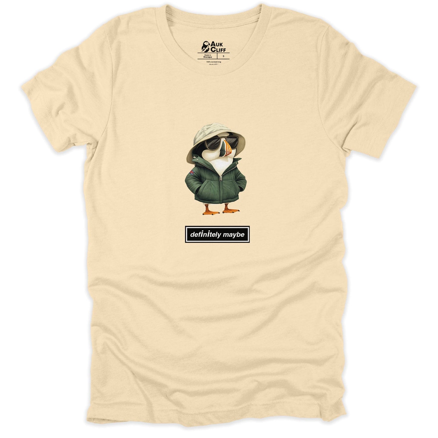 AukCliff Britpop T-shirt Soft Cream / S Definitely Maybe Britpop Puffin T-shirt