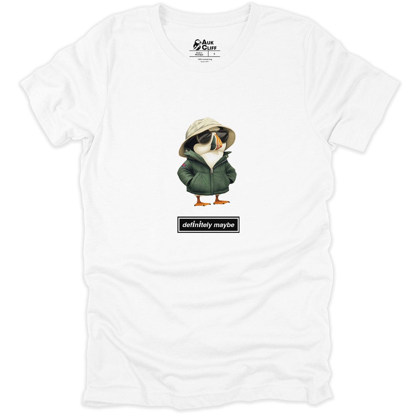 AukCliff Britpop T-shirt White / S Definitely Maybe Britpop Puffin T-shirt
