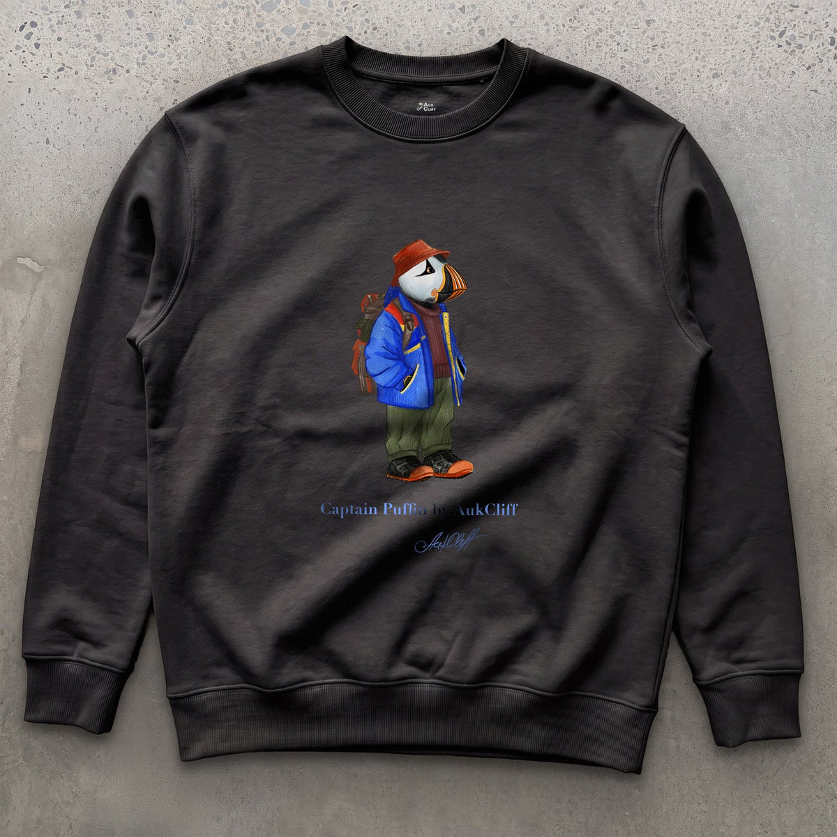 AukCliff Captain Puffin Sweatshirt Black / S Captain Puffin™ 90’s Outdoor Style Sweatshirt