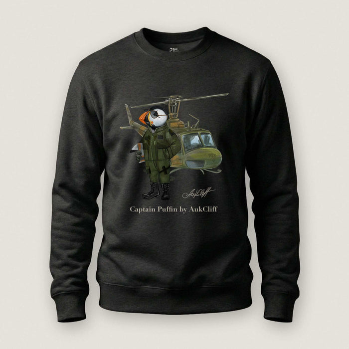 AukCliff® Captain Puffin Sweatshirt Black / S Captain Puffin™ Airborne Sweatshirt