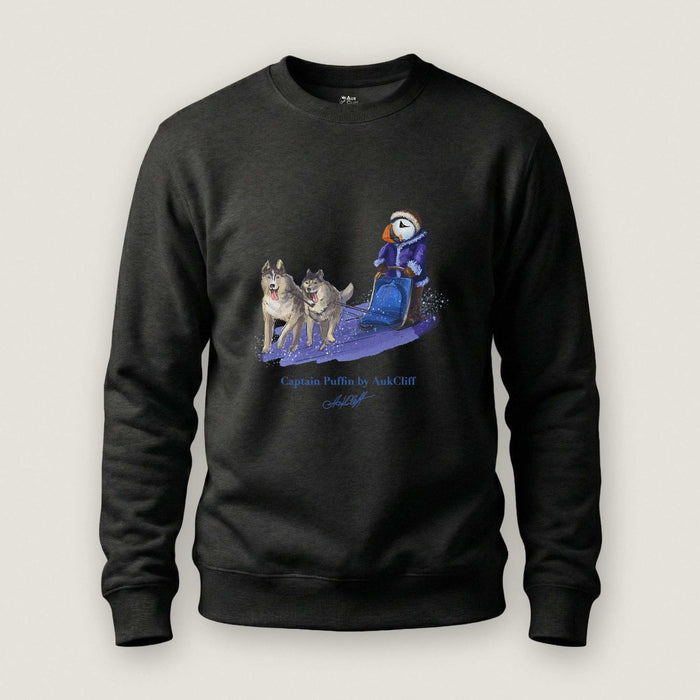 AukCliff Captain Puffin Sweatshirt Black / S Captain Puffin™ Arctic Dog Sledder Sweatshirt