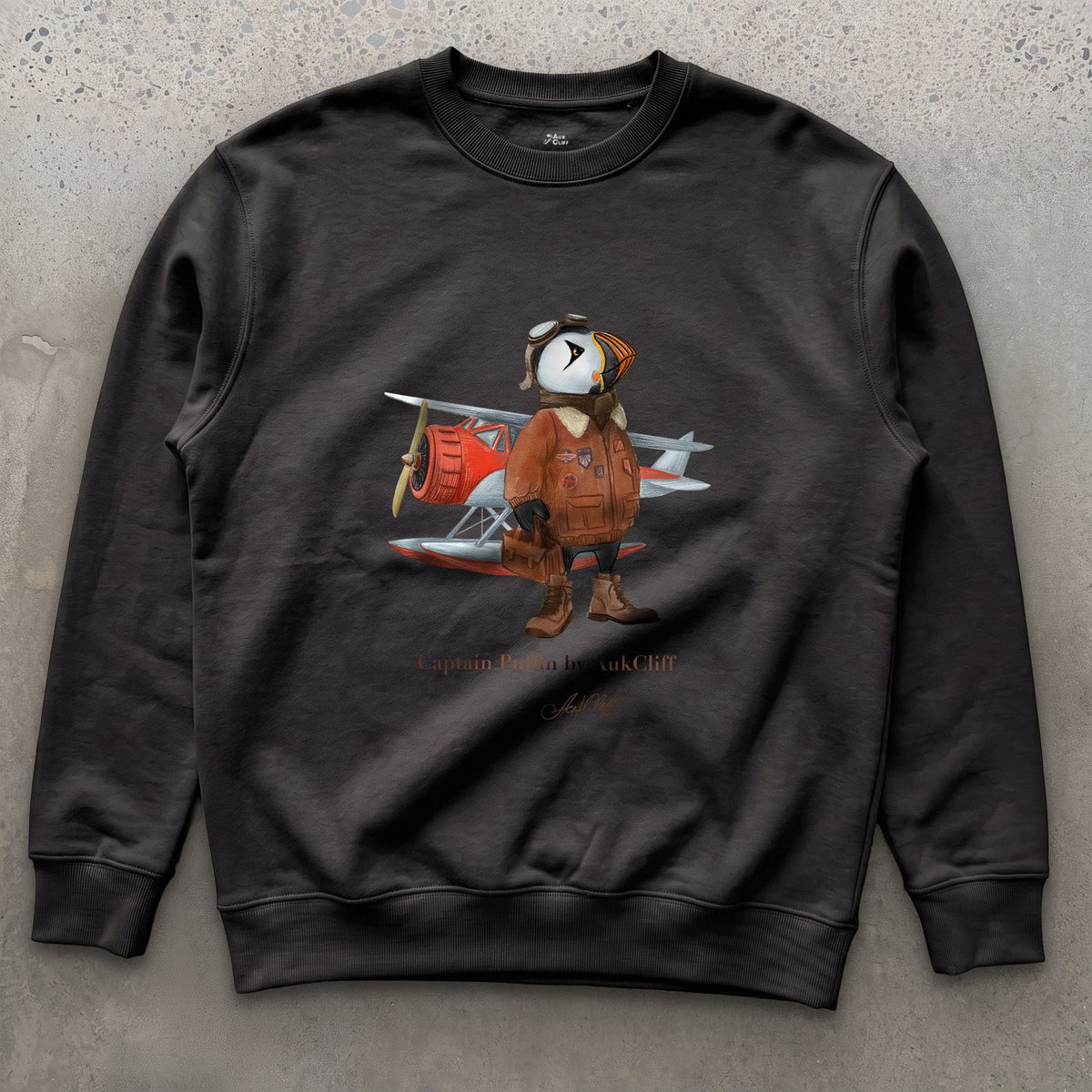 AukCliff Captain Puffin Sweatshirt Black / S Captain Puffin™ Bush Pilot Sweatshirt