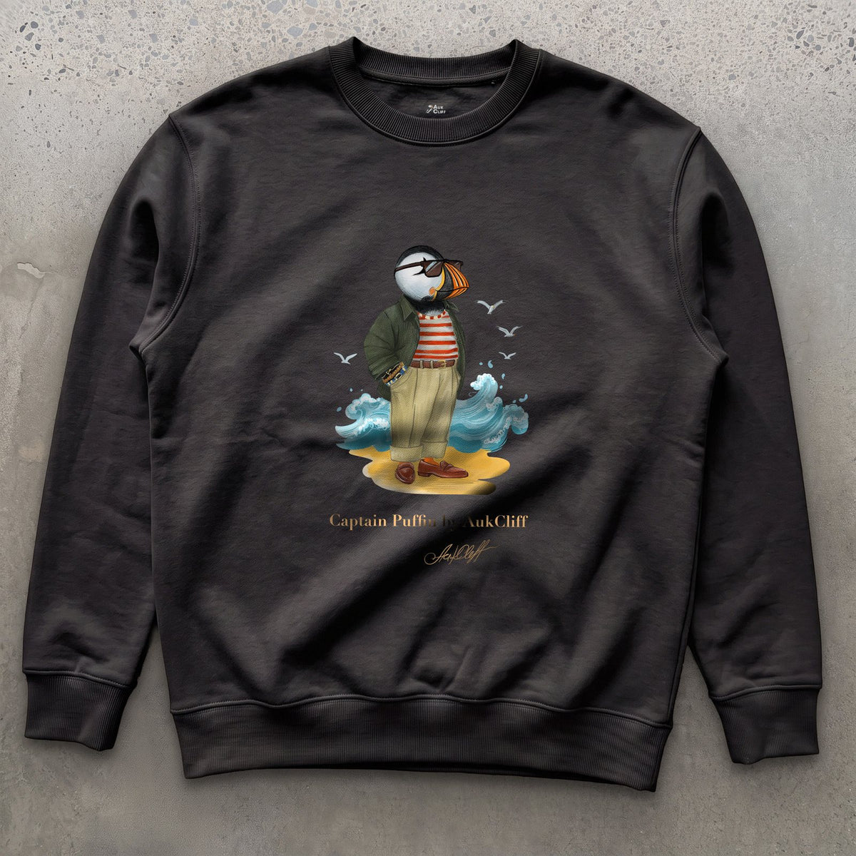 AukCliff Captain Puffin Sweatshirt Black / S Captain Puffin™ Coastal Wanderer Sweatshirt