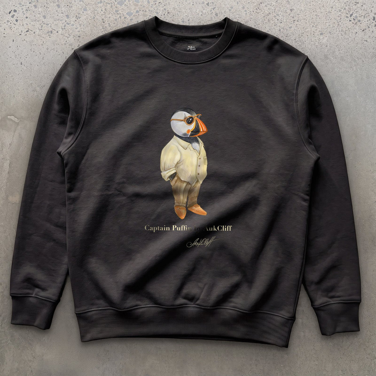 AukCliff Captain Puffin Sweatshirt Black / S Captain Puffin™ Fashion Explorer Sweatshirt