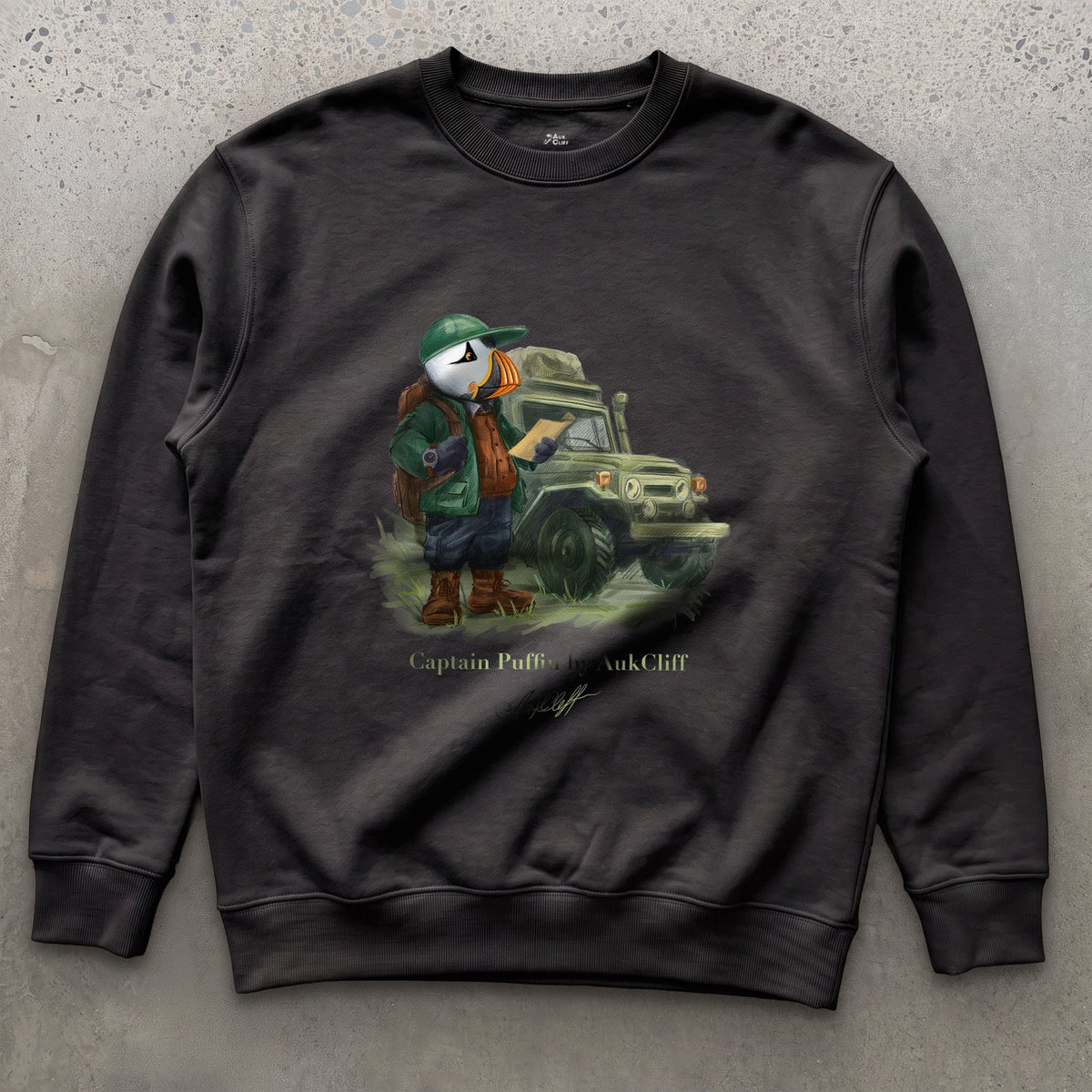AukCliff Captain Puffin Sweatshirt Black / S Captain Puffin™ Overland Explorer Sweatshirt