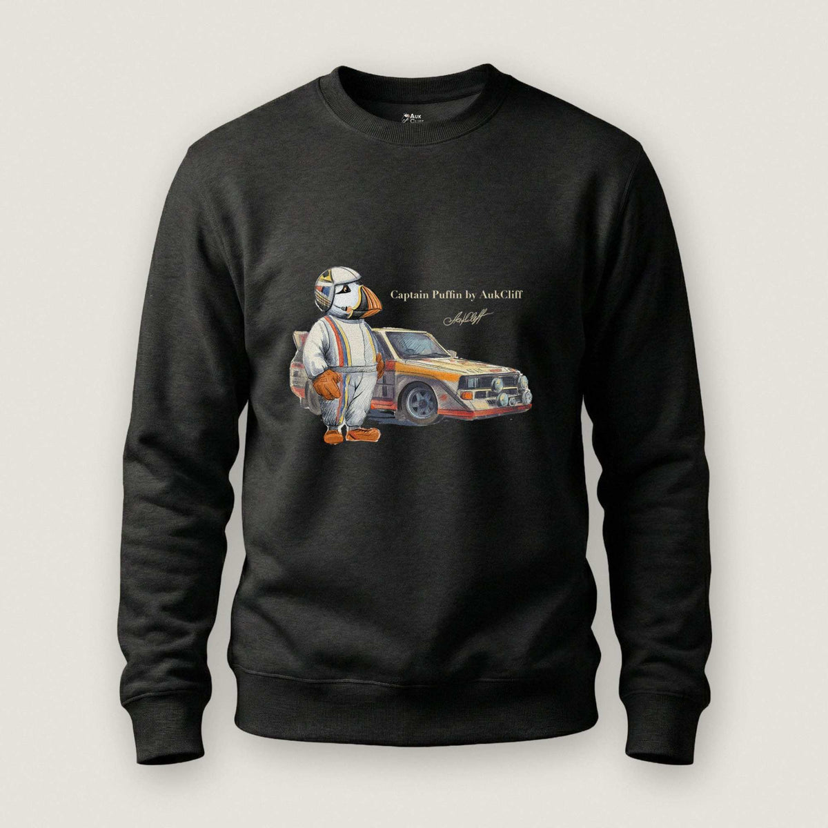 AukCliff Captain Puffin Sweatshirt Black / S Captain Puffin™ Rally Driver Sweatshirt