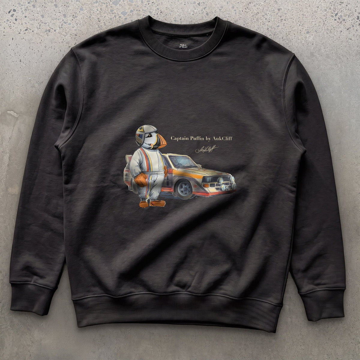 AukCliff Captain Puffin Sweatshirt Black / S Captain Puffin™ Rally Driver Sweatshirt