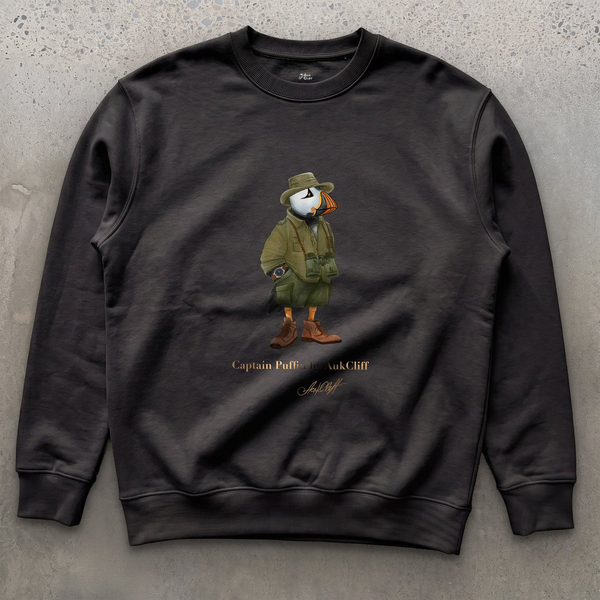 AukCliff Captain Puffin Sweatshirt Black / S Captain Puffin™ Safari Explorer Sweatshirt