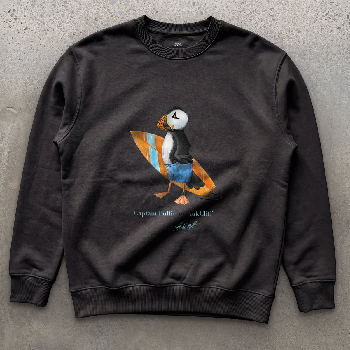 AukCliff Captain Puffin Sweatshirt Black / S Captain Puffin™ Surfer Sweatshirt