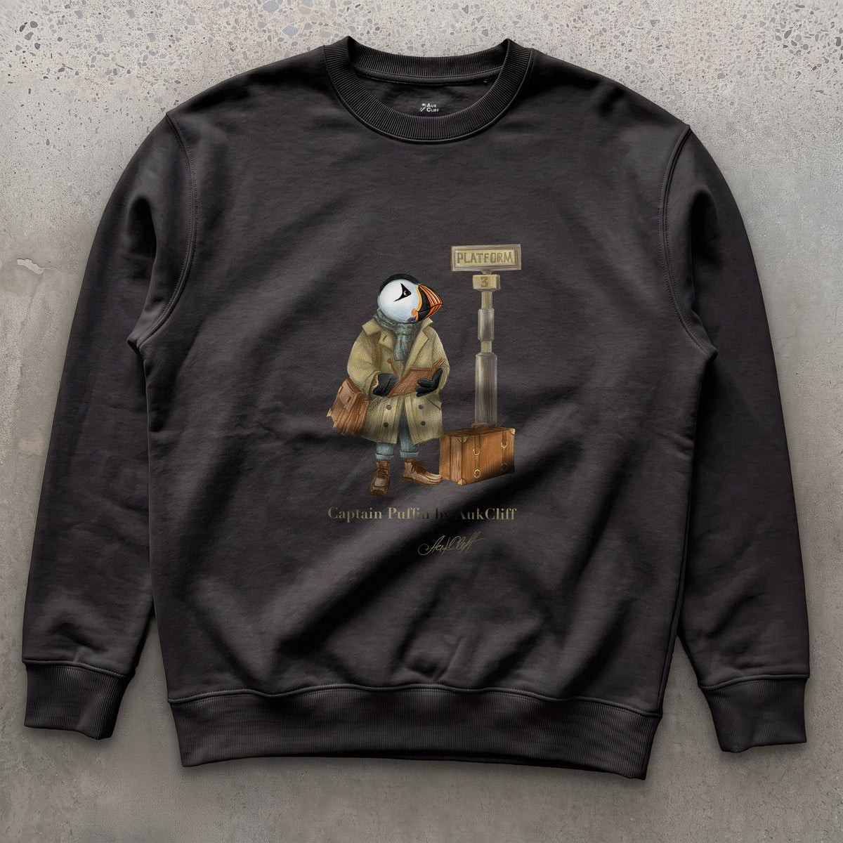 AukCliff Captain Puffin Sweatshirt Black / S Captain Puffin™ “The Storyteller” Sweatshirt