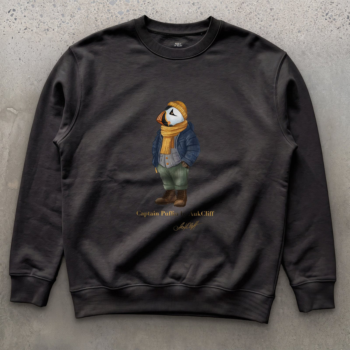 AukCliff Captain Puffin Sweatshirt Black / S Captain Puffin™ “The Winter Wanderer” Sweatshirt