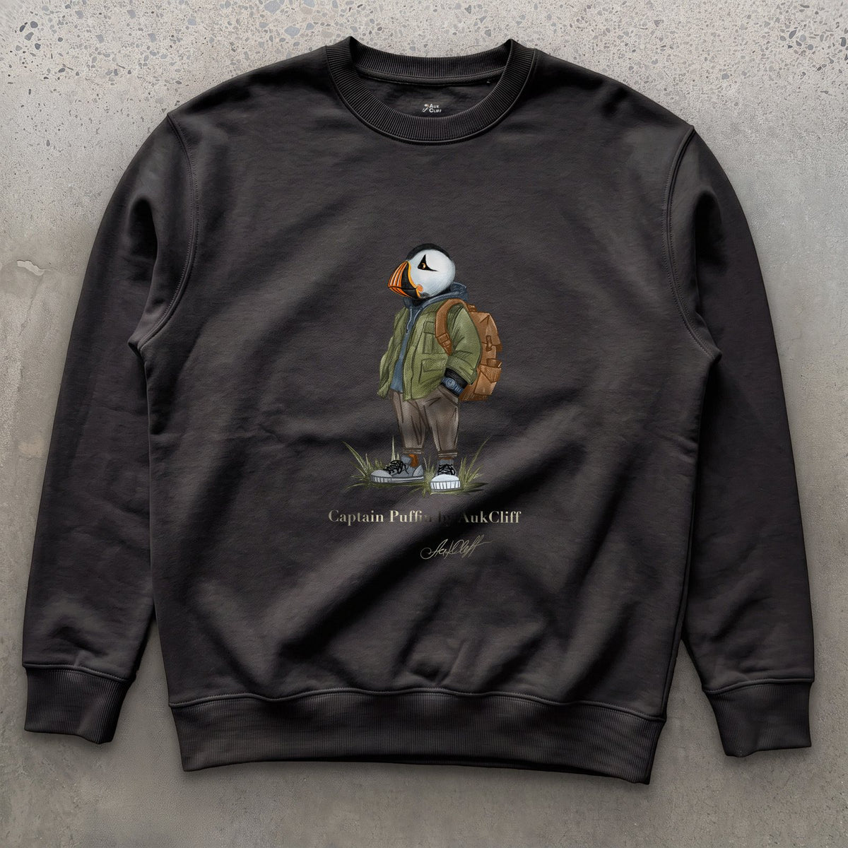 AukCliff® Captain Puffin Sweatshirt Black / S Captain Puffin™ “Urban Hiker” Sweatshirt